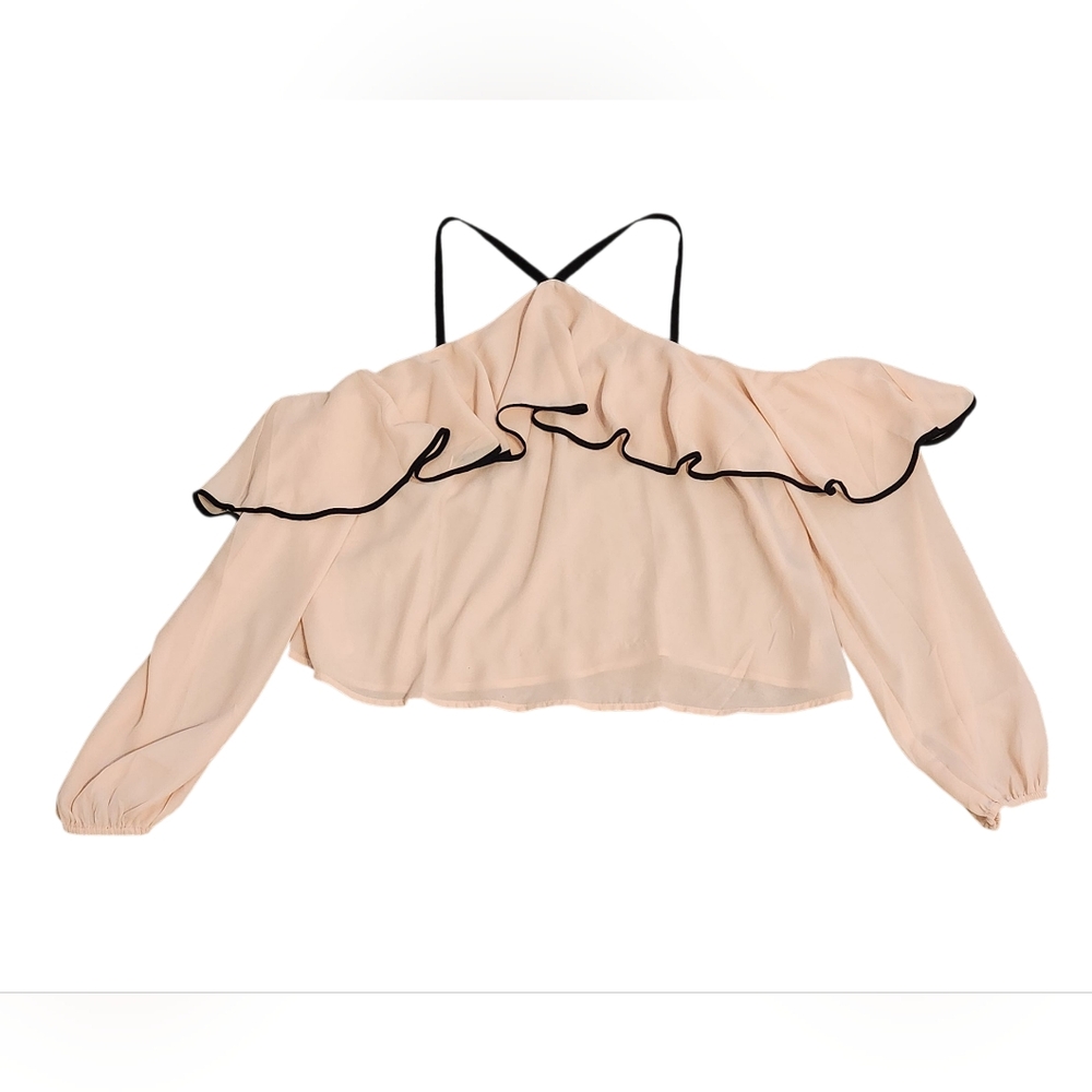 Forever 21 Blush Blouse with Black Trim